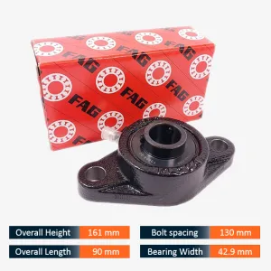 FAG UCFL 207 2-Bolt Oval Flange Bearing Unit (35 mm Bore x 161 mm Height x 130 mm Bolt Distance x 42.9 mm Width)